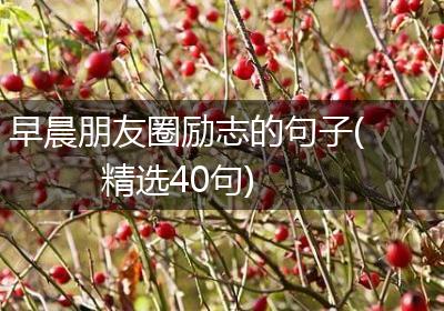 早晨朋友圈励志的句子(精选40句)