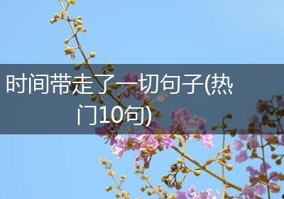 时间带走了一切句子(热门10句)