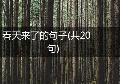 春天来了的句子(共20句)