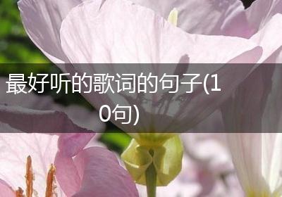 最好听的歌词的句子(10句)