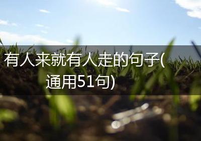 有人来就有人走的句子(通用51句)
