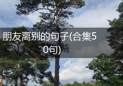 朋友离别的句子(合集50句)