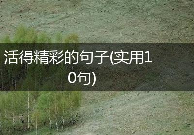 活得精彩的句子(实用10句)