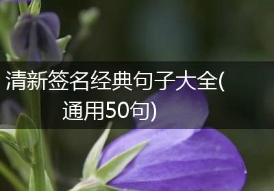 清新签名经典句子大全(通用50句)