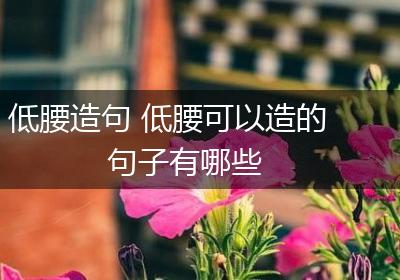 低腰造句 低腰可以造的句子有哪些
