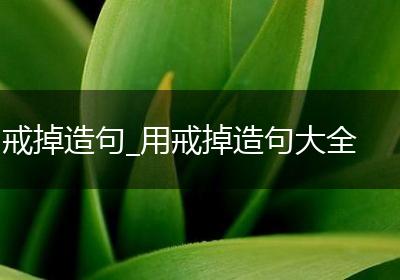 戒掉造句_用戒掉造句大全