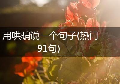 用哄骗说一个句子(热门91句)