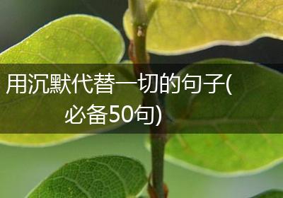 用沉默代替一切的句子(必备50句)