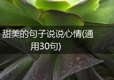 甜美的句子说说心情(通用30句)