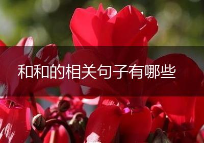 和和的相关句子有哪些