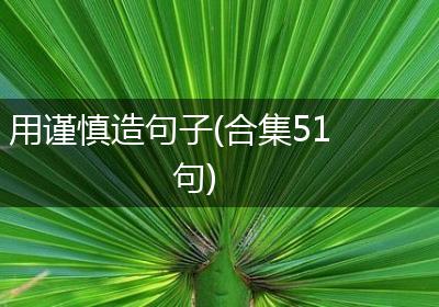 用谨慎造句子(合集51句)
