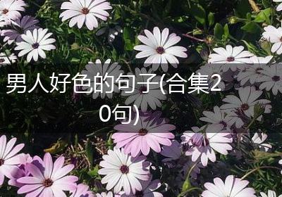 男人好色的句子(合集20句)