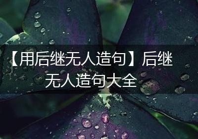【用后继无人造句】后继无人造句大全