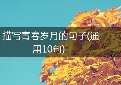 描写青春岁月的句子(通用10句)