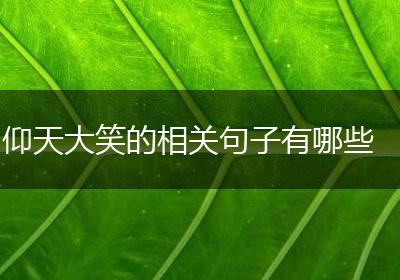 仰天大笑的相关句子有哪些