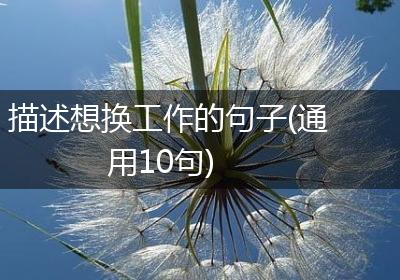 描述想换工作的句子(通用10句)