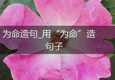 为命造句_用“为命”造句子