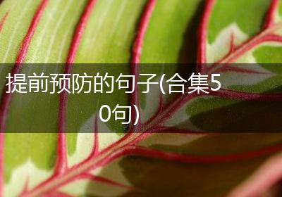 提前预防的句子(合集50句)