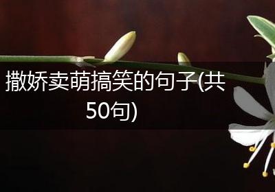 撒娇卖萌搞笑的句子(共50句)