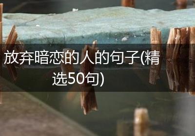 放弃暗恋的人的句子(精选50句)