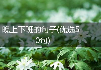 晚上下班的句子(优选50句)