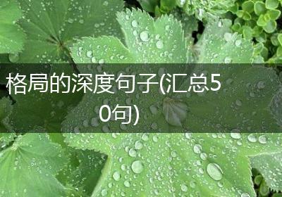 格局的深度句子(汇总50句)