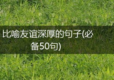 比喻友谊深厚的句子(必备50句)