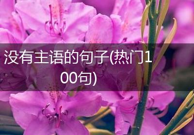 没有主语的句子(热门100句)