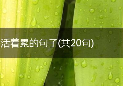活着累的句子(共20句)