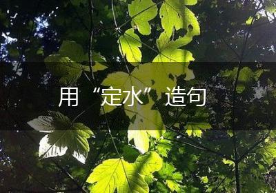 用“定水”造句