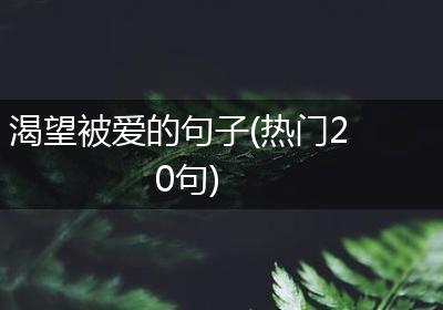 渴望被爱的句子(热门20句)