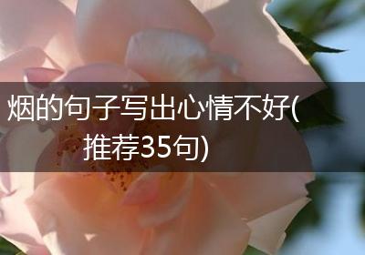 烟的句子写出心情不好(推荐35句)