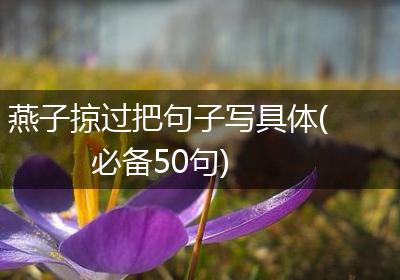 燕子掠过把句子写具体(必备50句)