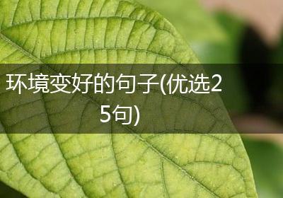 环境变好的句子(优选25句)