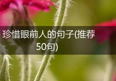 珍惜眼前人的句子(推荐50句)