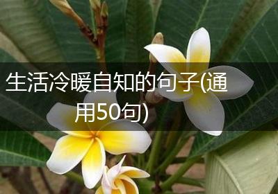 生活冷暖自知的句子(通用50句)