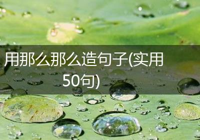 用那么那么造句子(实用50句)
