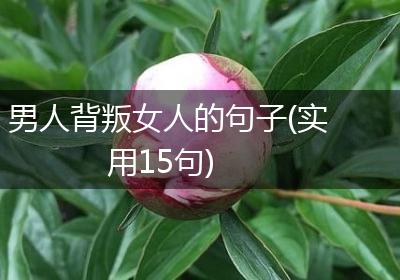 男人背叛女人的句子(实用15句)
