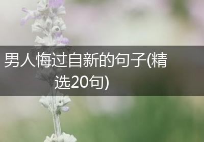 男人悔过自新的句子(精选20句)