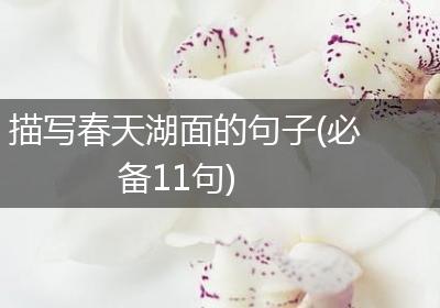 描写春天湖面的句子(必备11句)