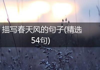 描写春天风的句子(精选54句)