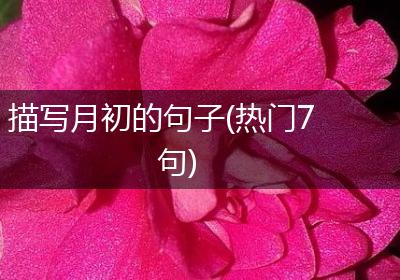 描写月初的句子(热门7句)