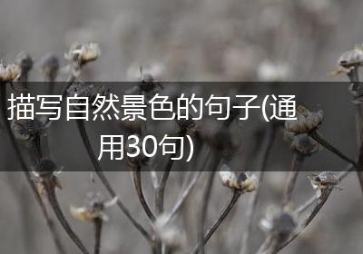 描写自然景色的句子(通用30句)
