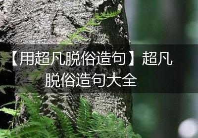 【用超凡脱俗造句】超凡脱俗造句大全