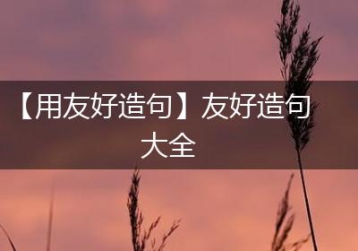 【用友好造句】友好造句大全