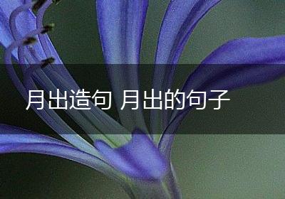 月出造句 月出的句子