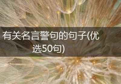有关名言警句的句子(优选50句)