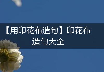 【用印花布造句】印花布造句大全