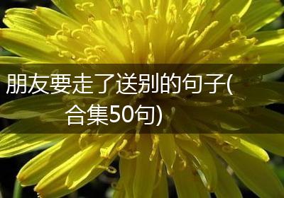 朋友要走了送别的句子(合集50句)