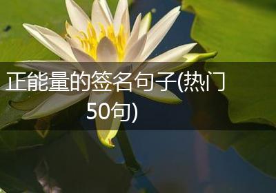 正能量的签名句子(热门50句)
